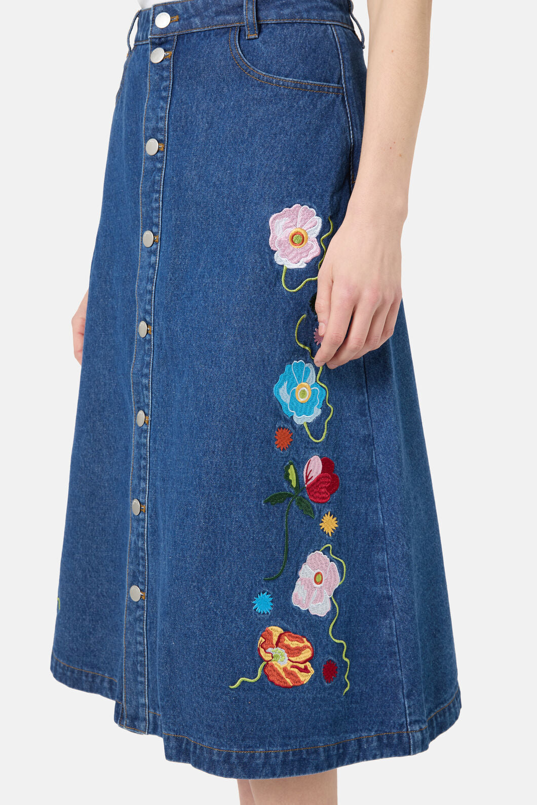 Gorman - Parade Denim Skirt - mid-blue