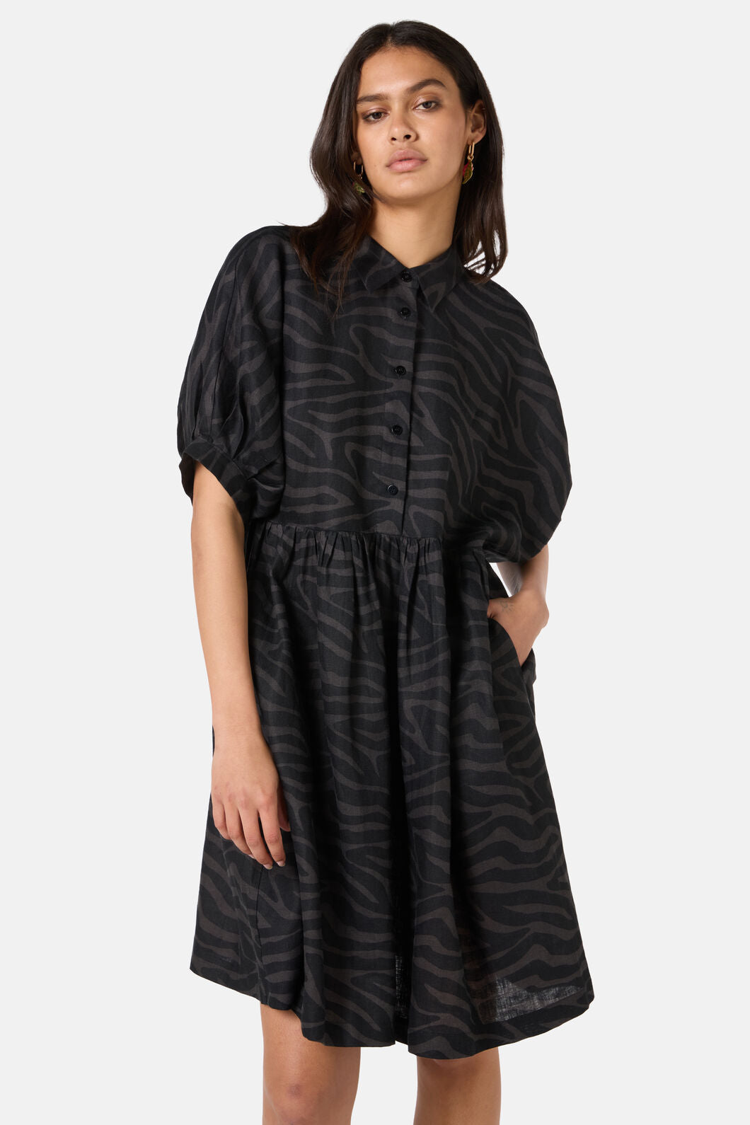 Gorman - Racing Stripes Balloon Dress - print