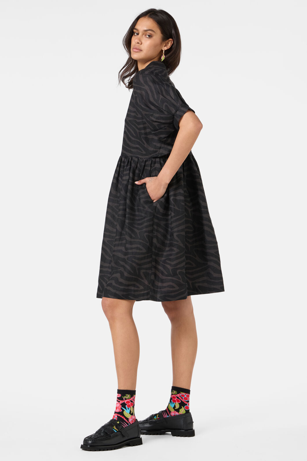 Gorman - Racing Stripes Balloon Dress - print