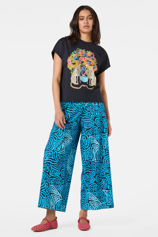 Gorman - Plum Harvest Placement BoxyTee - black