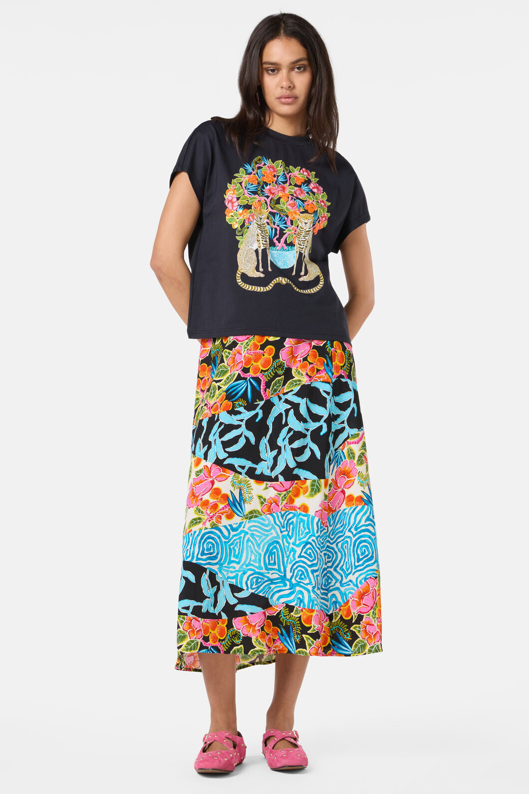 Gorman - Plum Harvest Patchwork Skirt - print