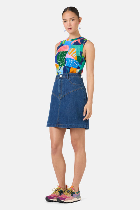 Gorman - Billie Denim Mini Skirt - mid-blue