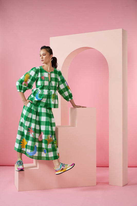 Gorman - Rainforest Diaries Midi Skirt - check