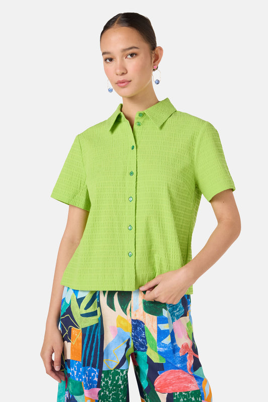 Gorman - Jungle Seersucker Shirt - green