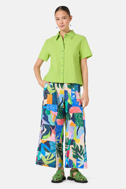 Gorman - Jungle Seersucker Shirt - green