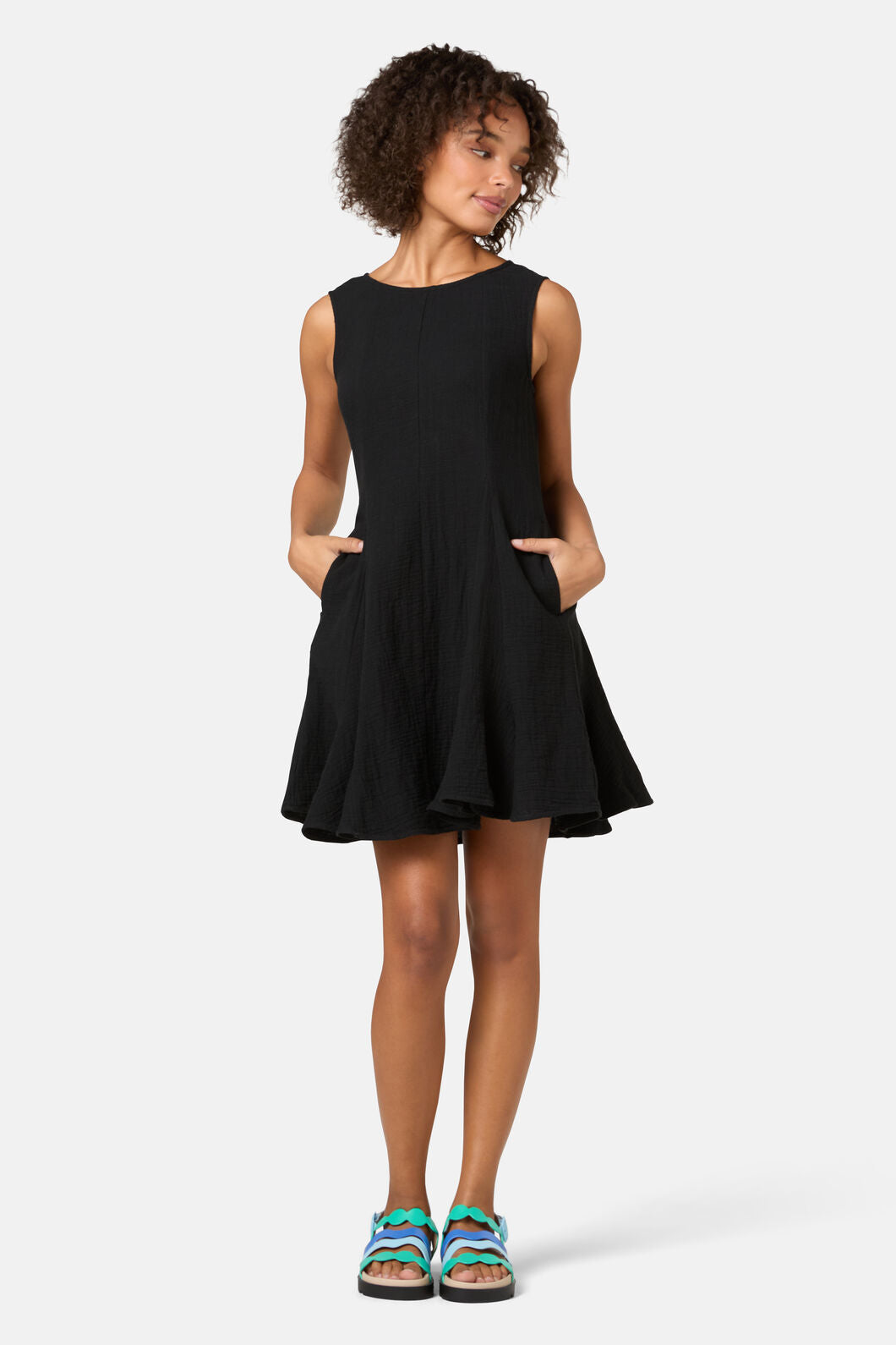 Gorman - Twirlsuit Waffle Mini Dress - black