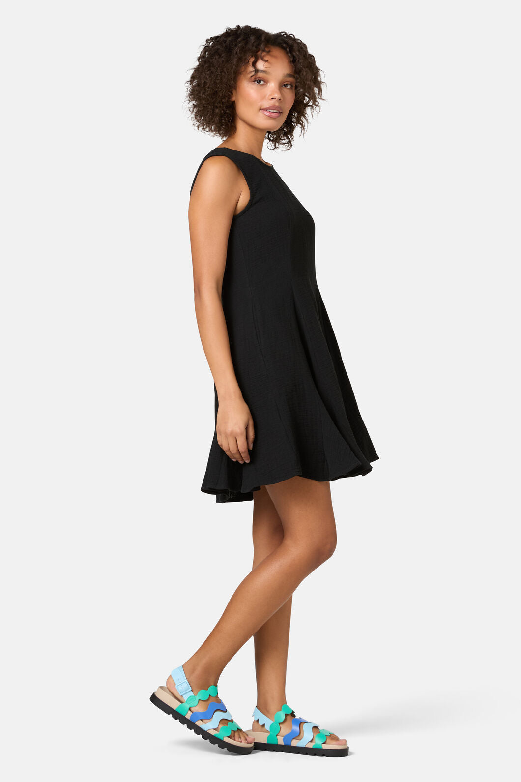 Gorman - Twirlsuit Waffle Mini Dress - black