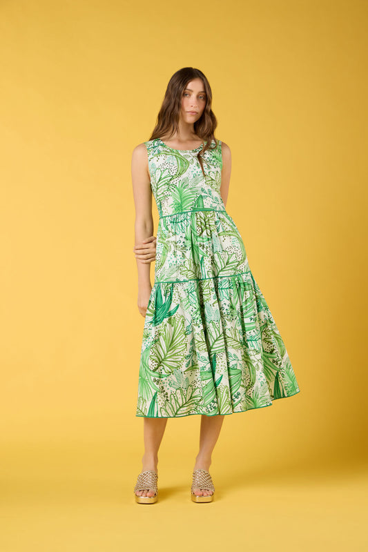 Gorman - Tree Fern Print Tiered Dress - print