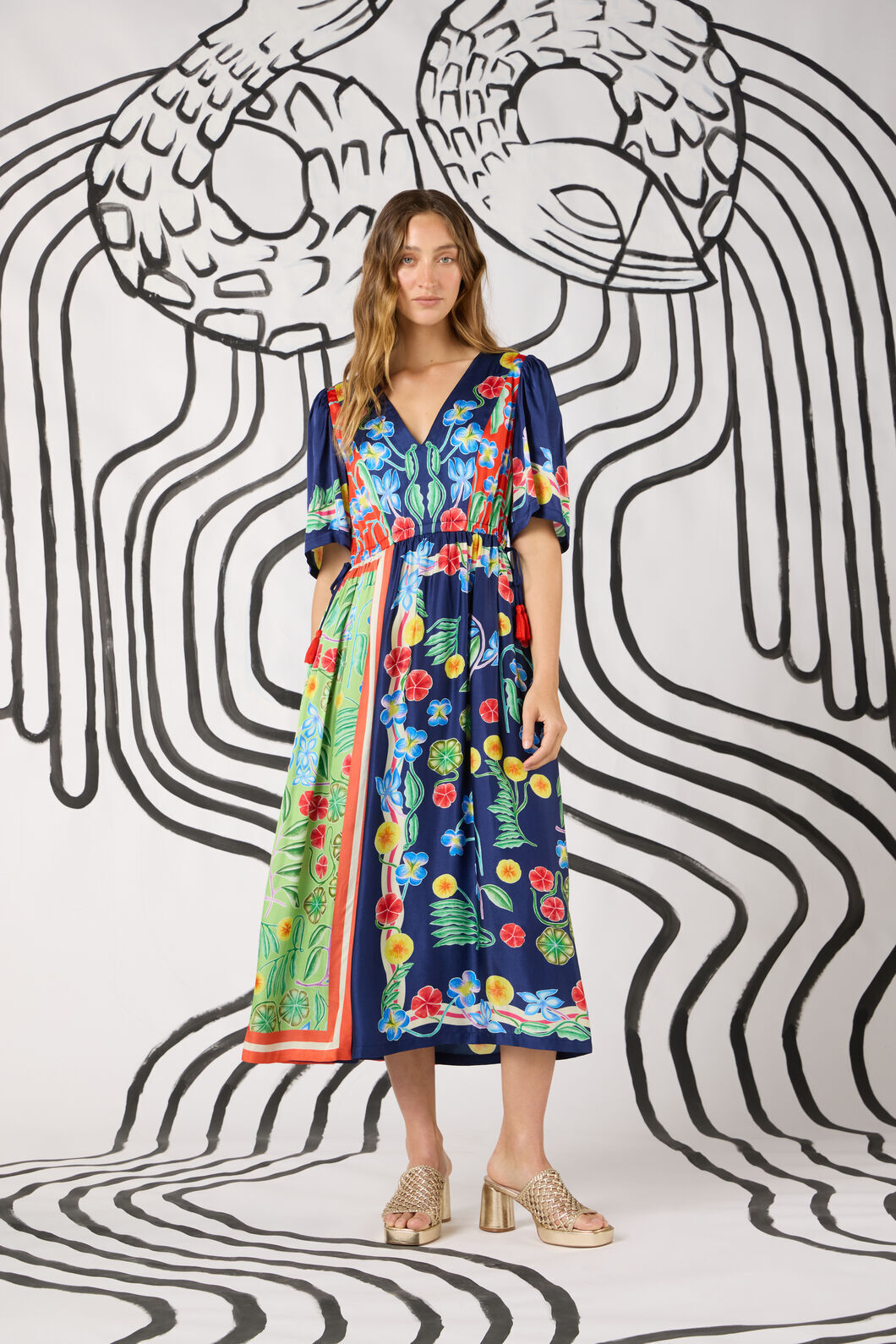 chinese dress ladies Botanica Print Scarf Dress – Gorman