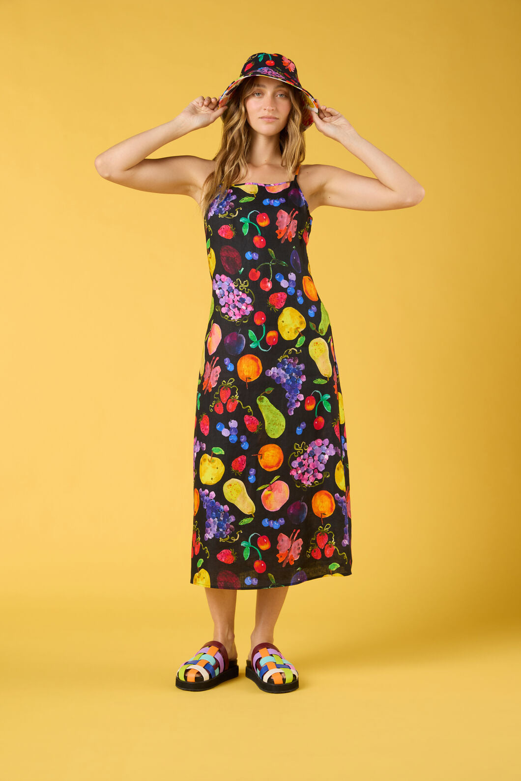 Fruit Party Linen Slip Dress  Gorman