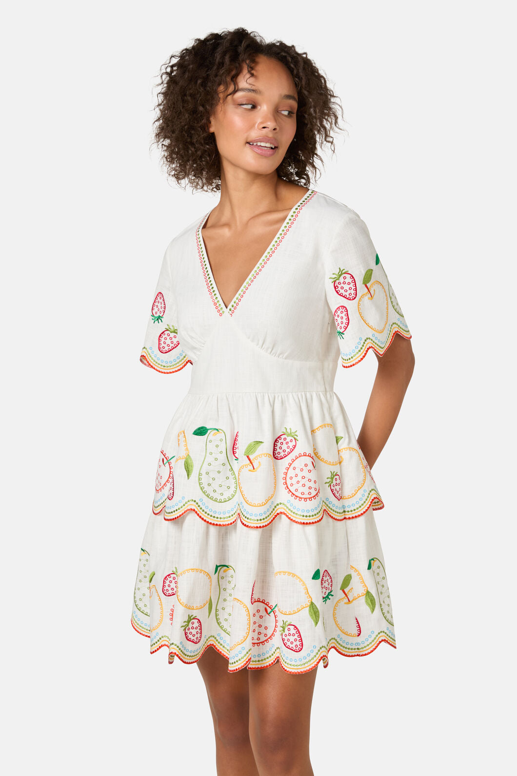 Gorman - Fruity Anglaise Embroidered Dr - white