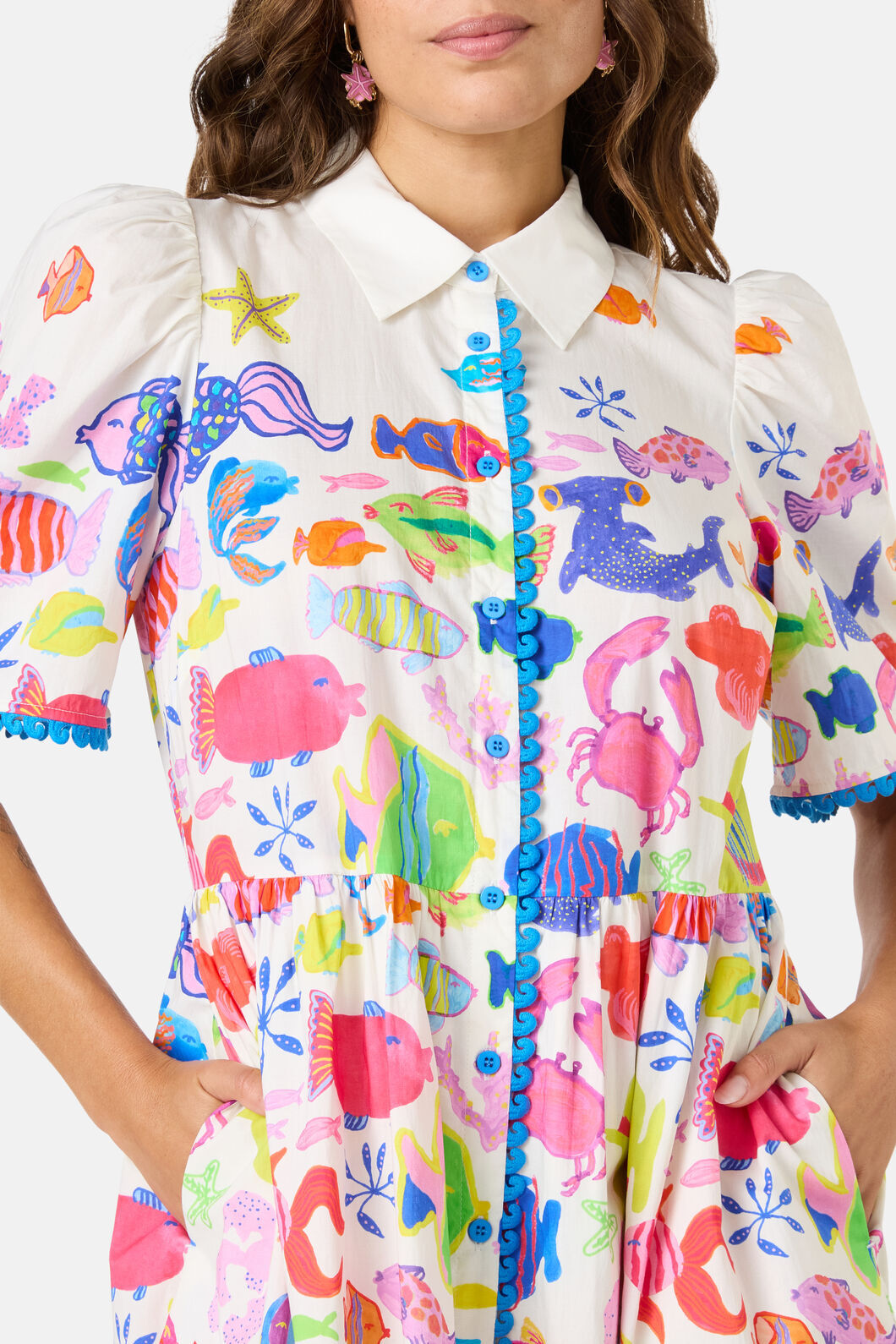 Gorman - Fish Ahoy Print Cotton Dress - print