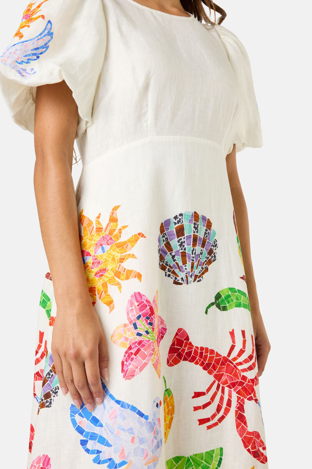 Gorman - Mosaic Mile Linen Long Dress - print