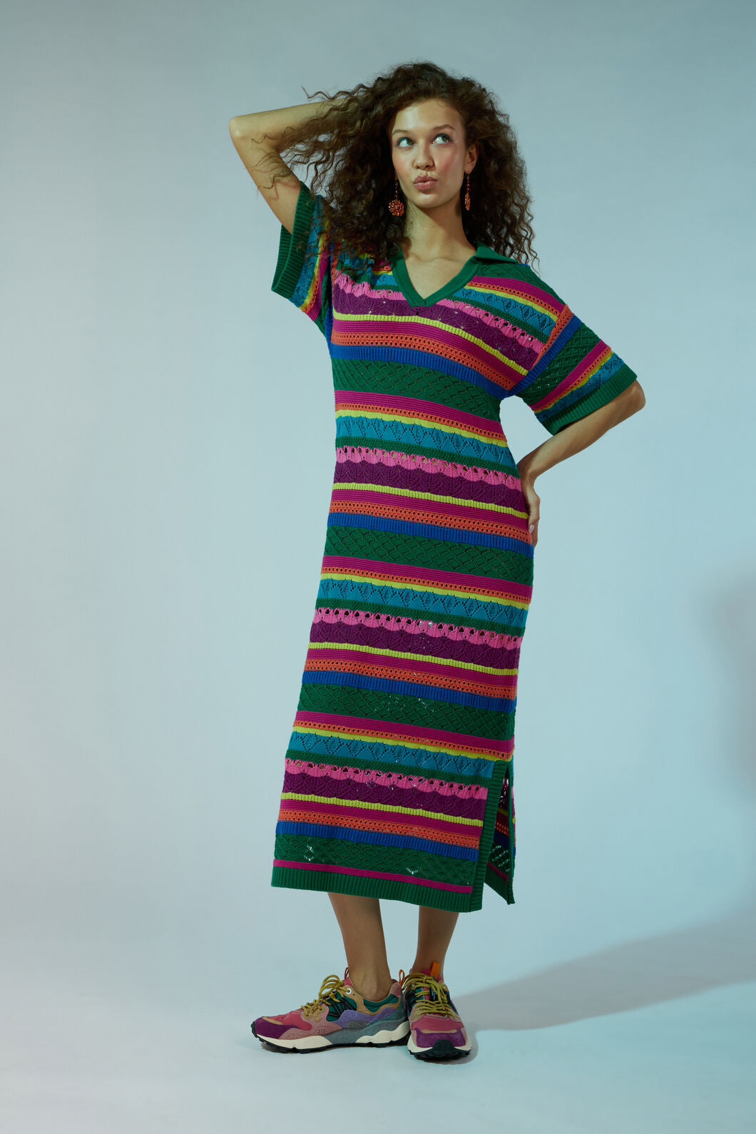 long sleeve dress knitted Valerie Ribbed Knit Long Sleeve Maxi Dress (Black) – La Belle Boutique main image 1