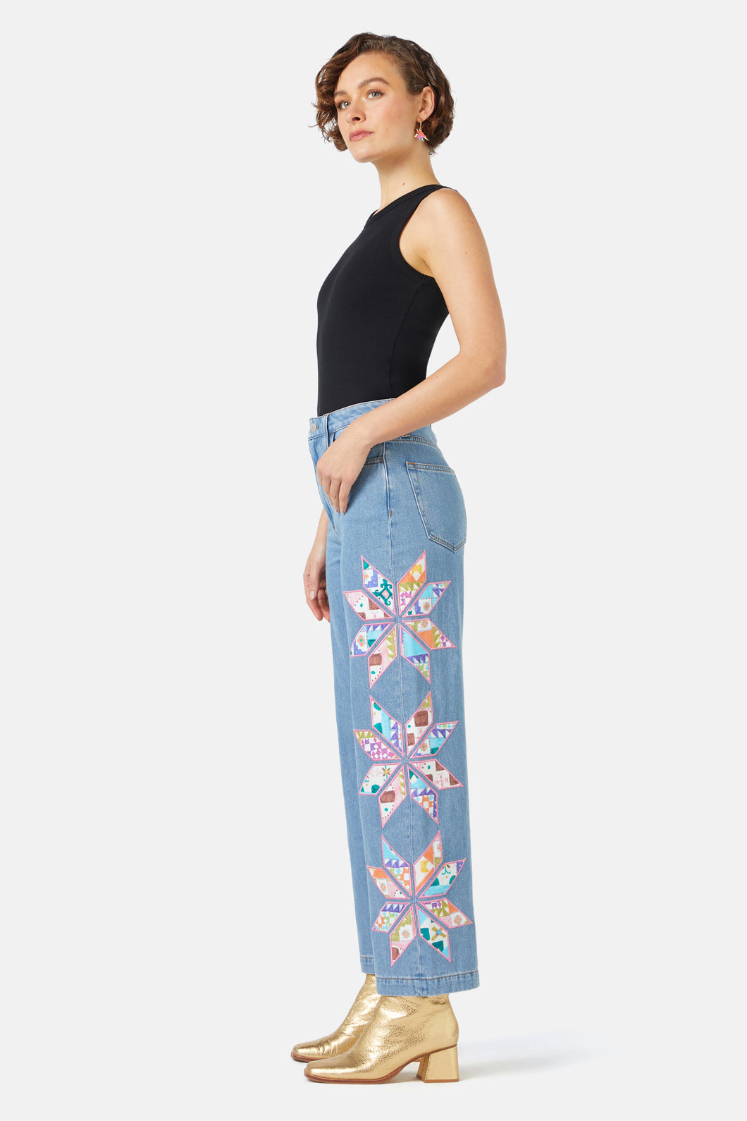 Gorman - Stained Glass Patchwork Jean - light-blue