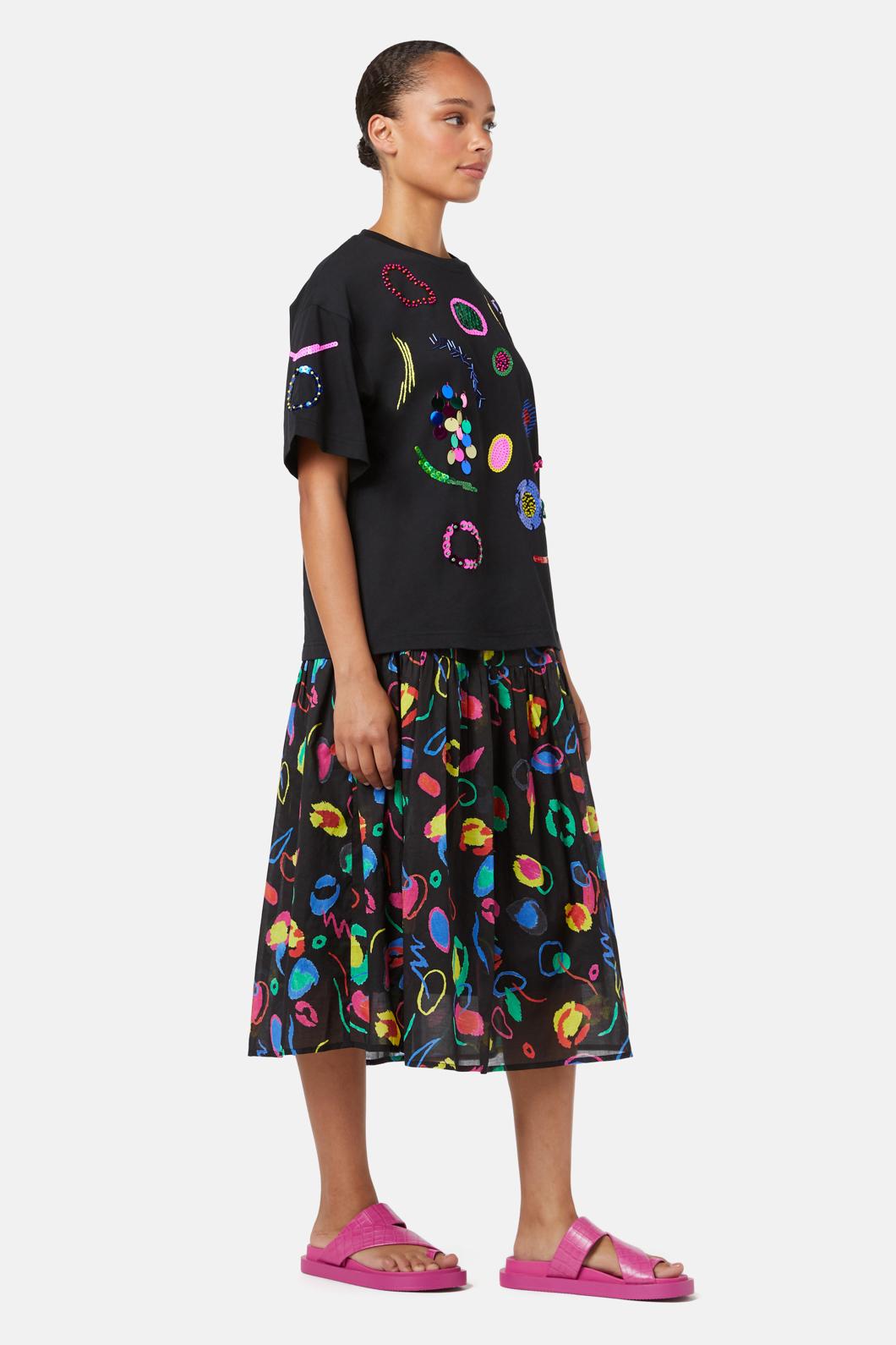 Gorman - Neon Scribble Sequin Tee - black