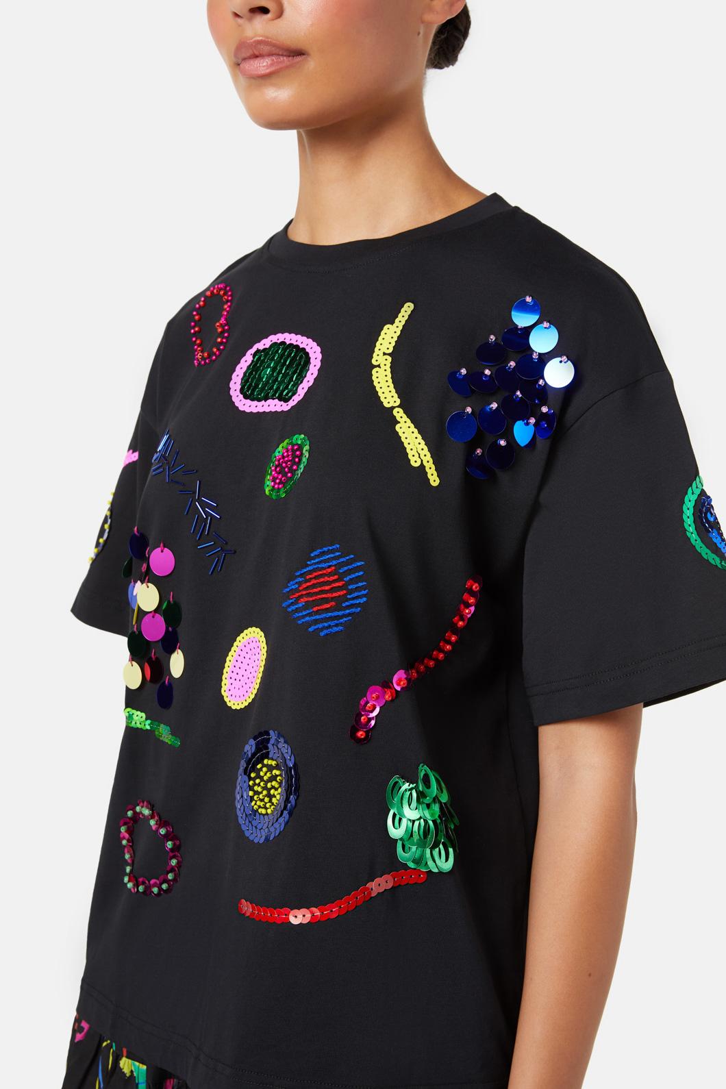 Gorman - Neon Scribble Sequin Tee - black