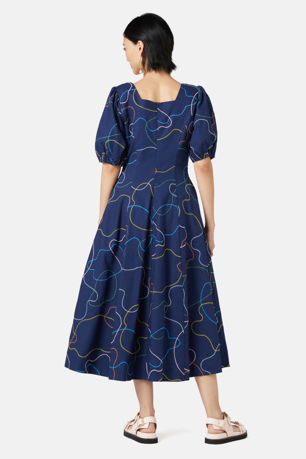 Gorman - Taking A Trip Embroidered Dress - navy