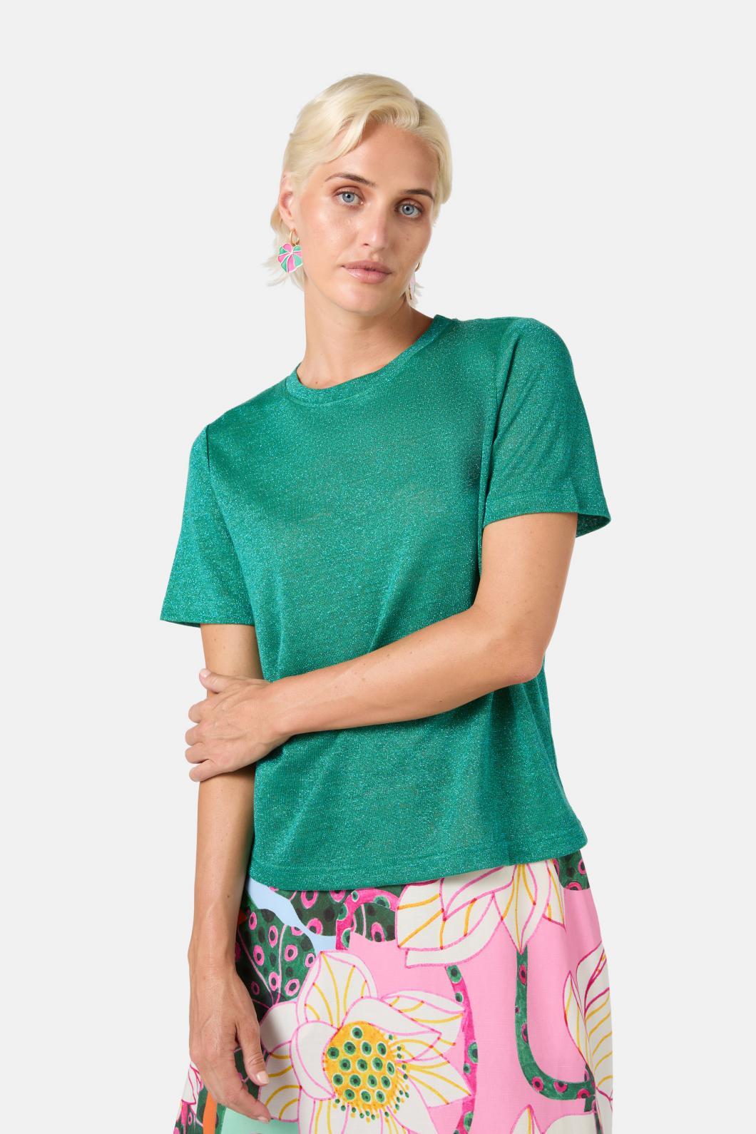 Gorman - Lurex Hemp Tee - green