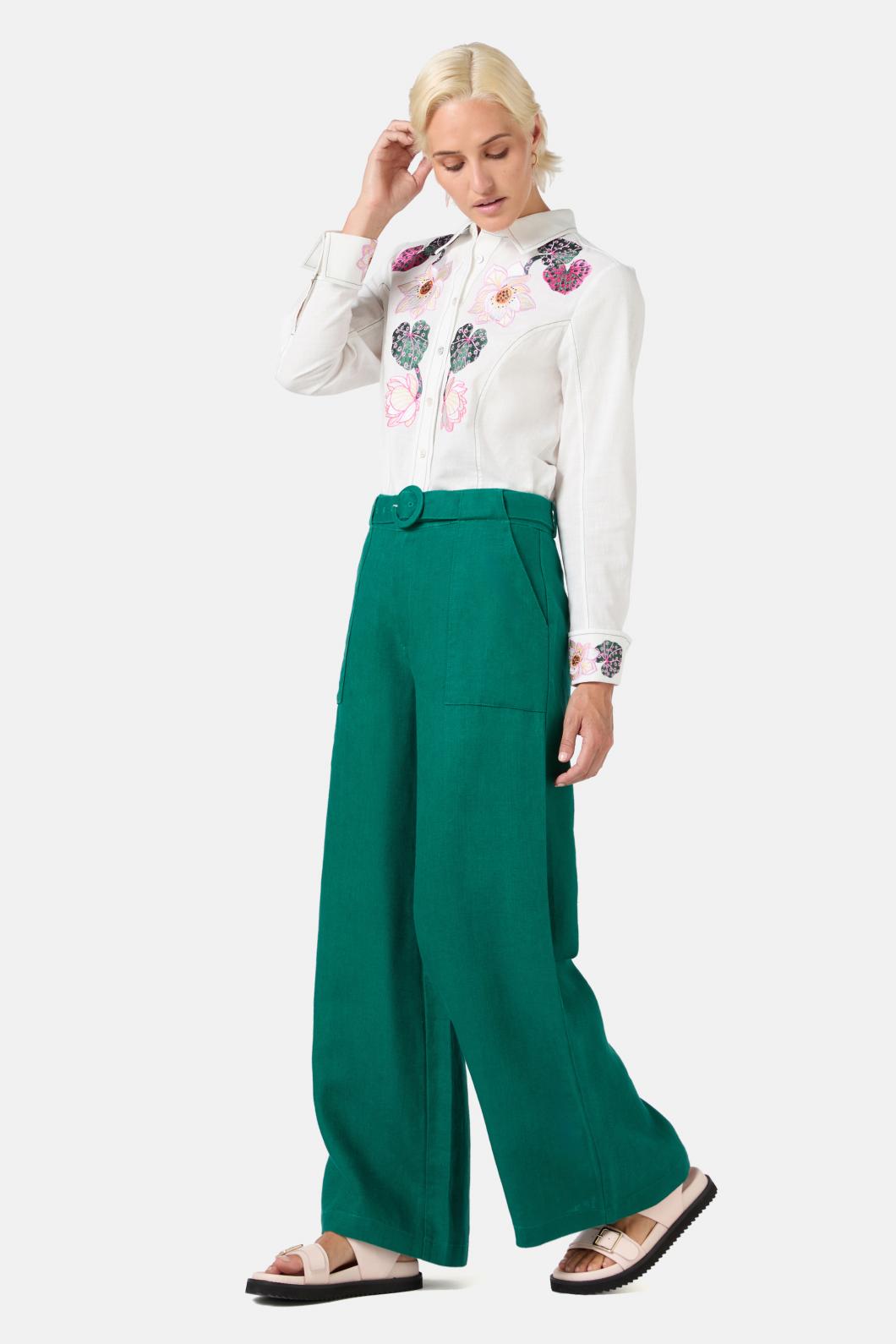 Gorman - Lotus Leopard Embroidery Shirt - white