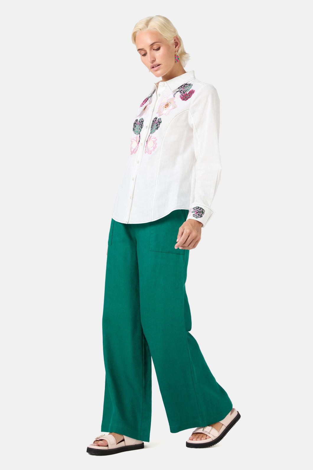Gorman - Lotus Leopard Embroidery Shirt - white