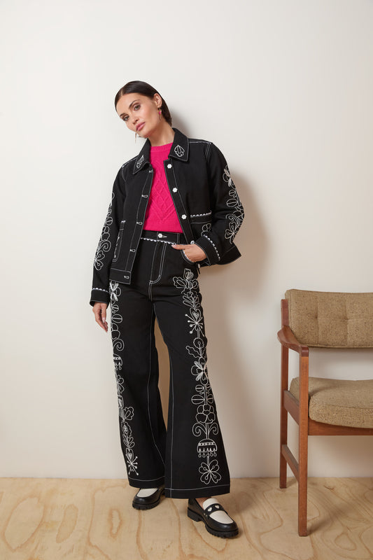 Gorman - Folk Tales Embroidered Jeans - black