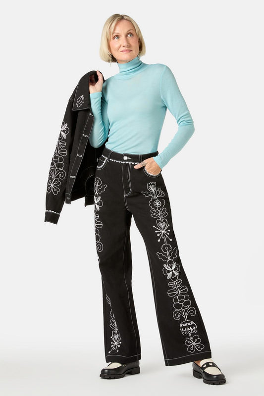 Gorman - Folk Tales Embroidered Jeans - black