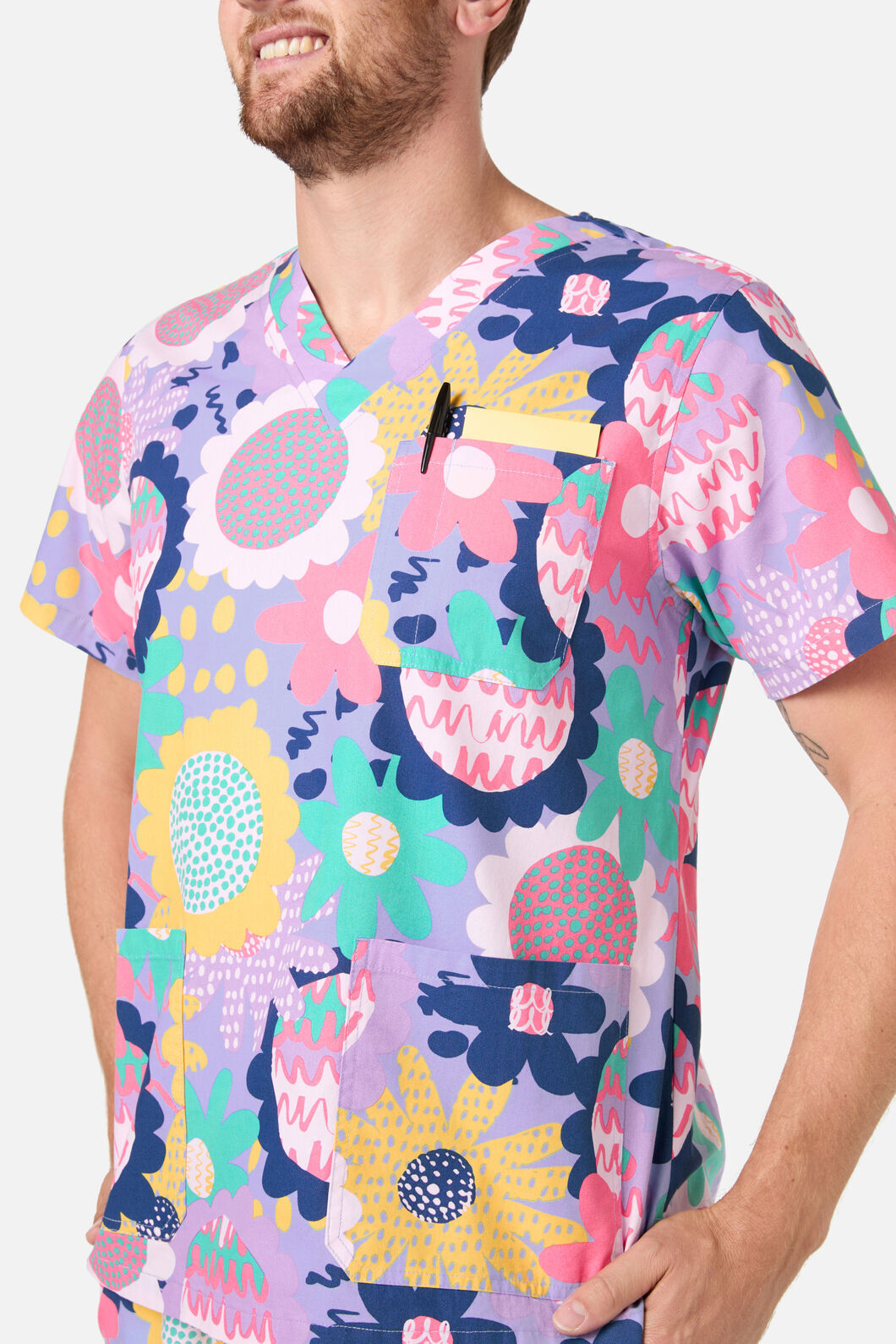Gorman - Daisy Sketch Scrub Set - multi