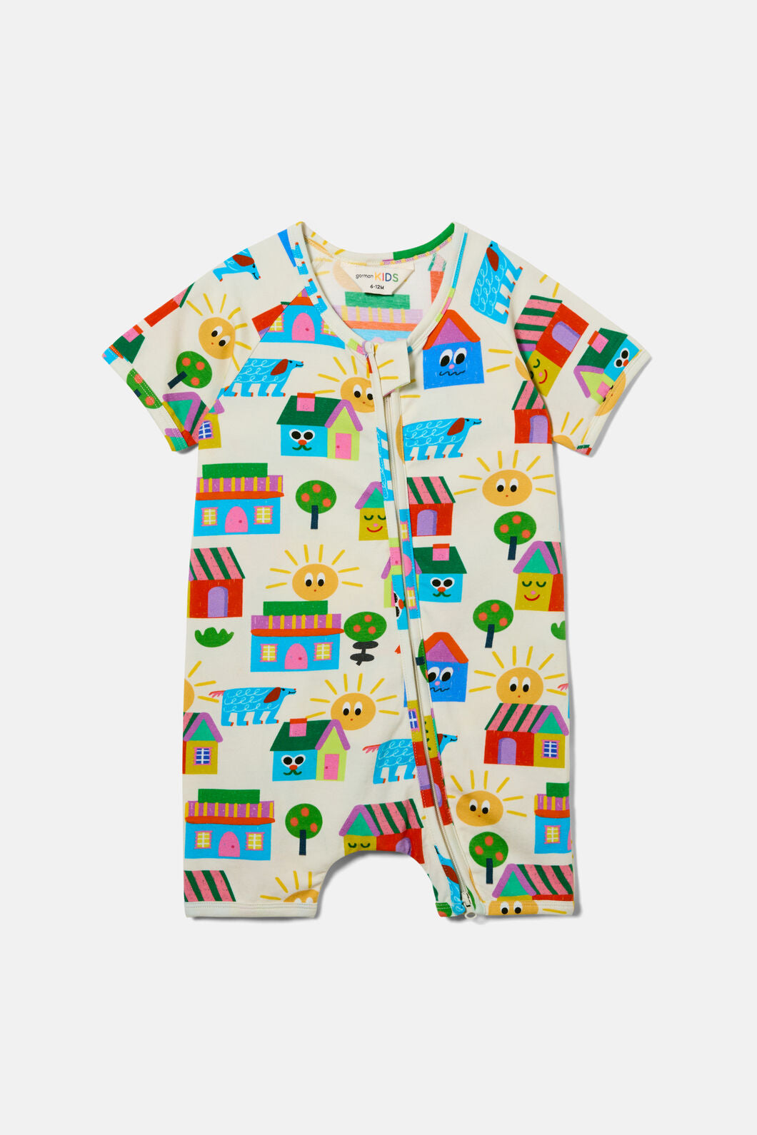 Gorman - Little Huts Baby Onesie - cream