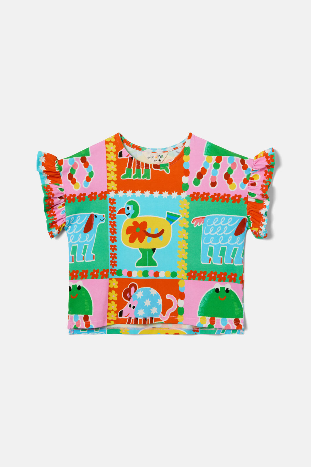 Gorman - Buggy Grid Kids Frill Tee - multi
