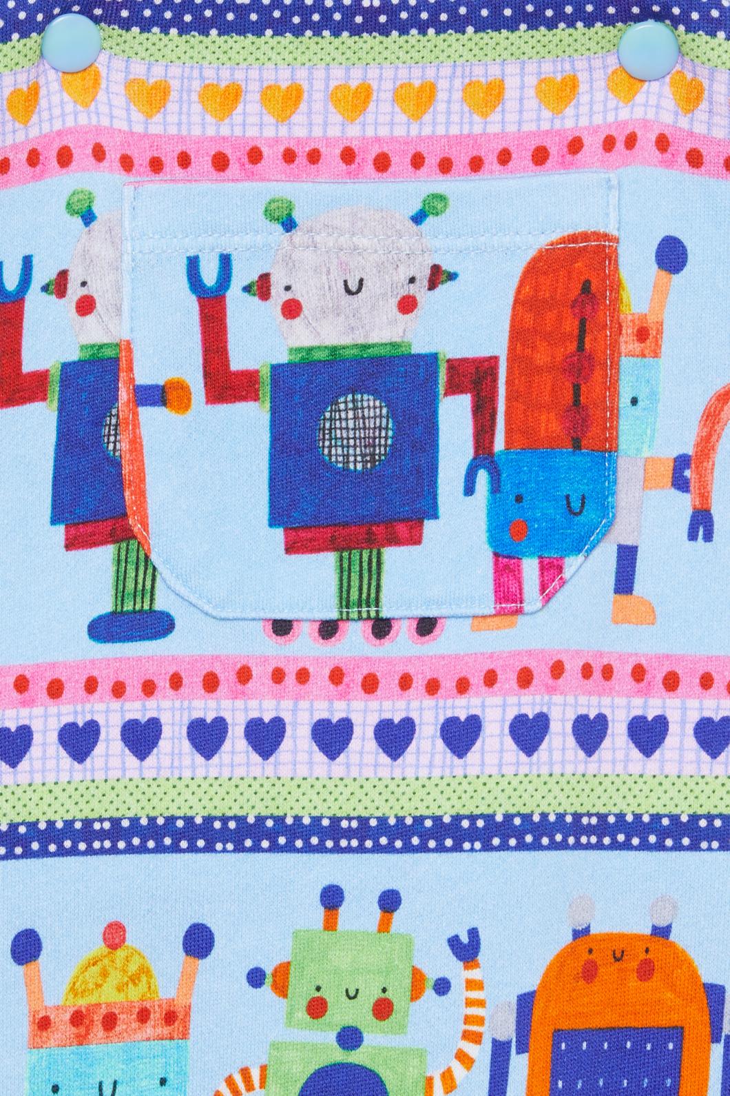 Gorman - Robots Baby Overalls - blue