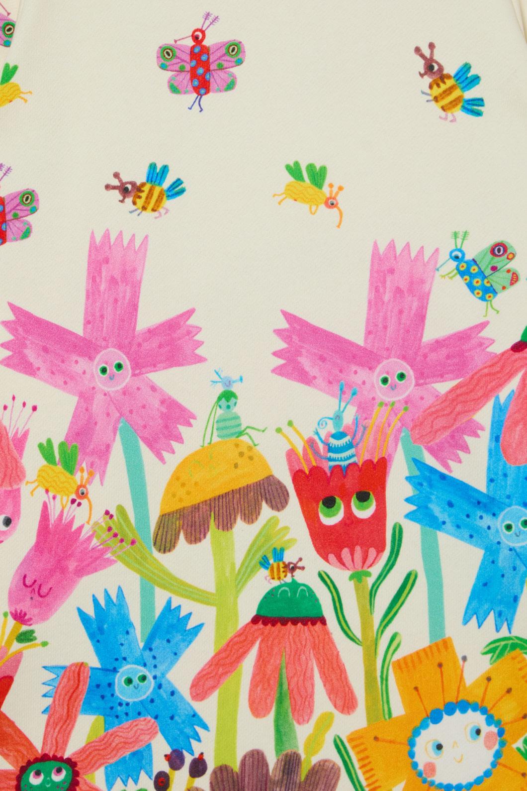 Gorman - Happy Floral Kids Border Dress - cream