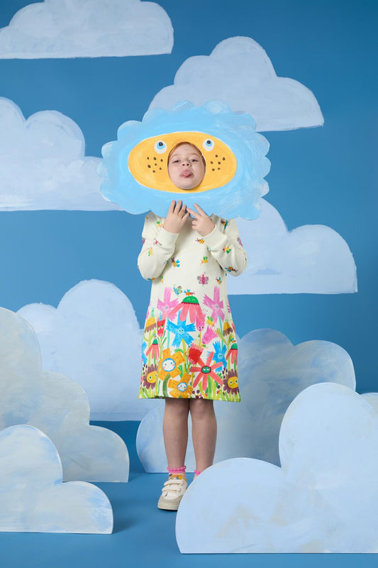 Gorman - Happy Floral Kids Border Dress - cream