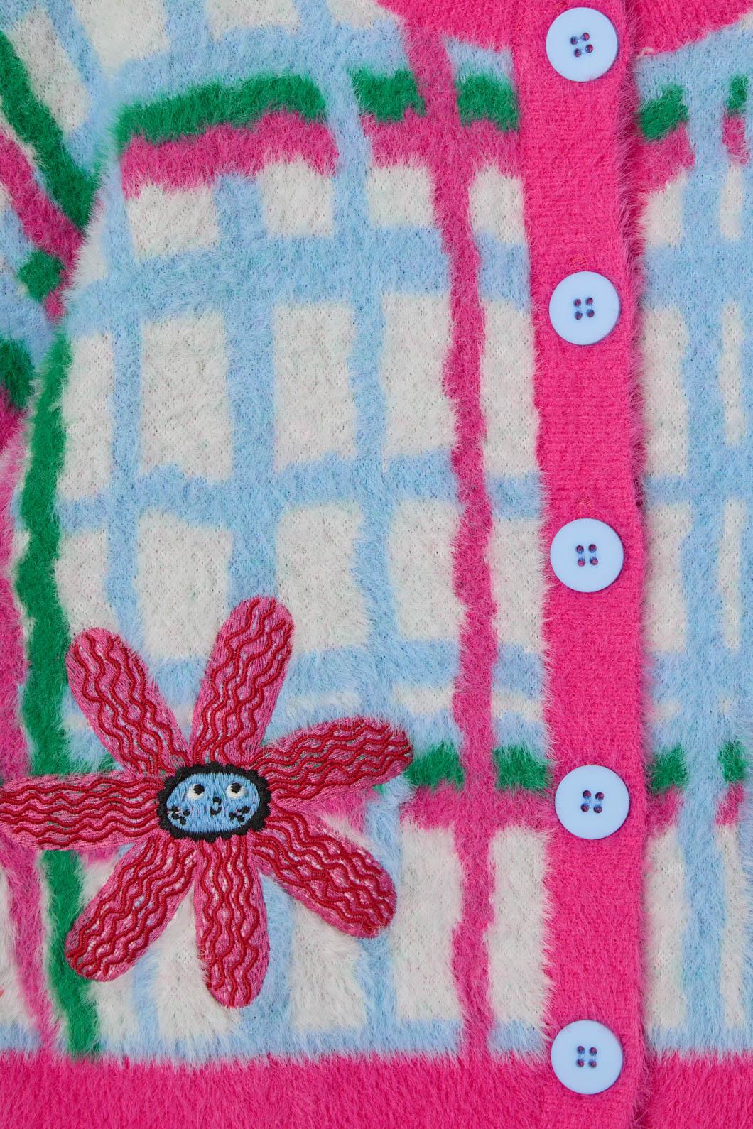 Gorman - Fluffy Check Kids Cardigan - multi