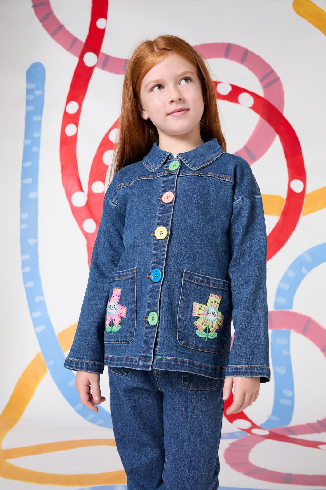 Gorman - Happy Floral Kids Denim Jacket - denim