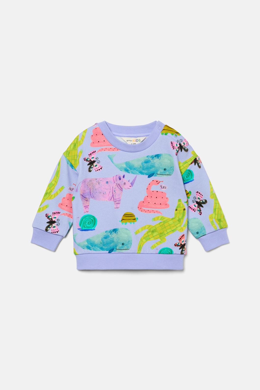 Gorman - Animals Baby Sweater - lavender