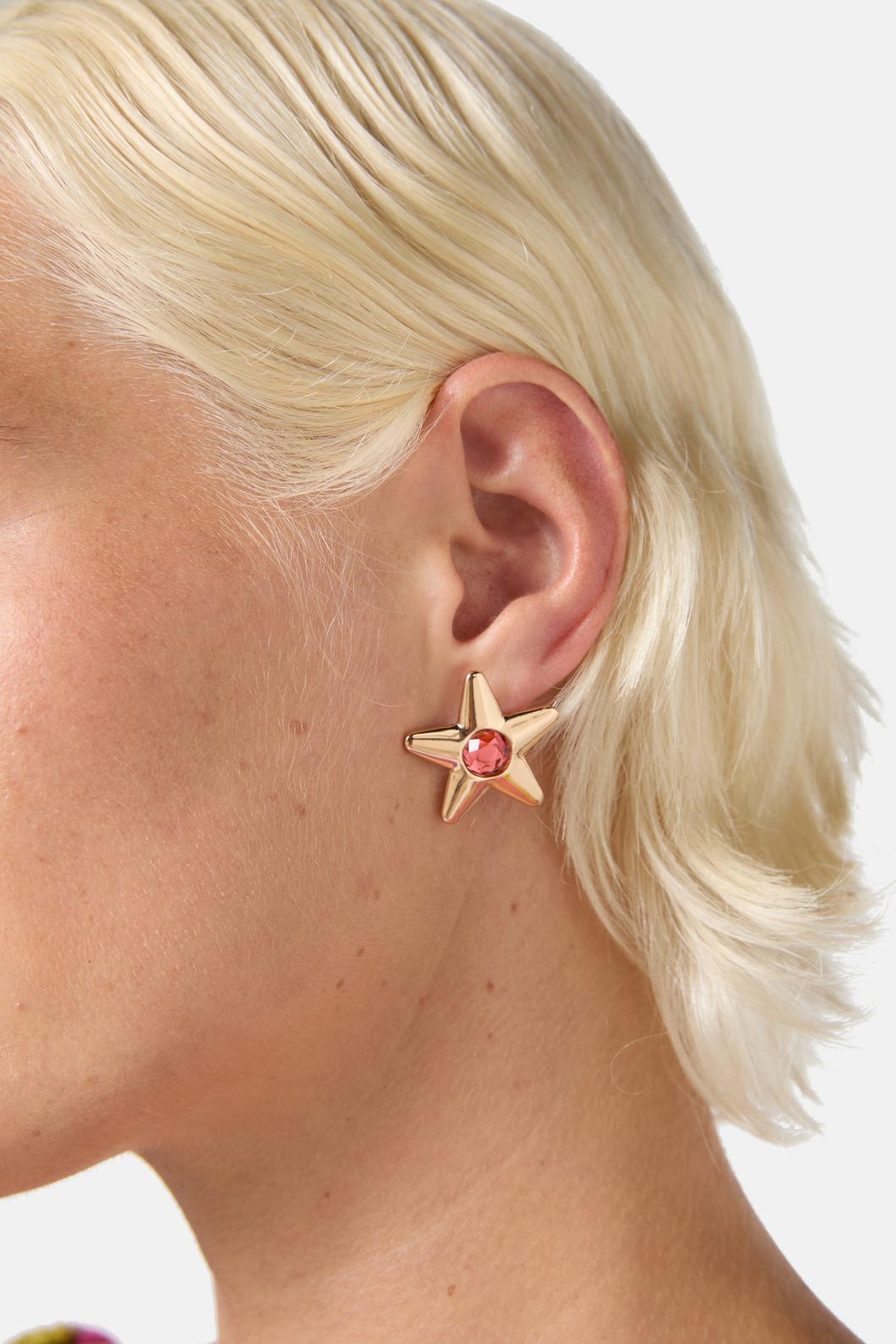 Gorman - Pink Star Earring - gold
