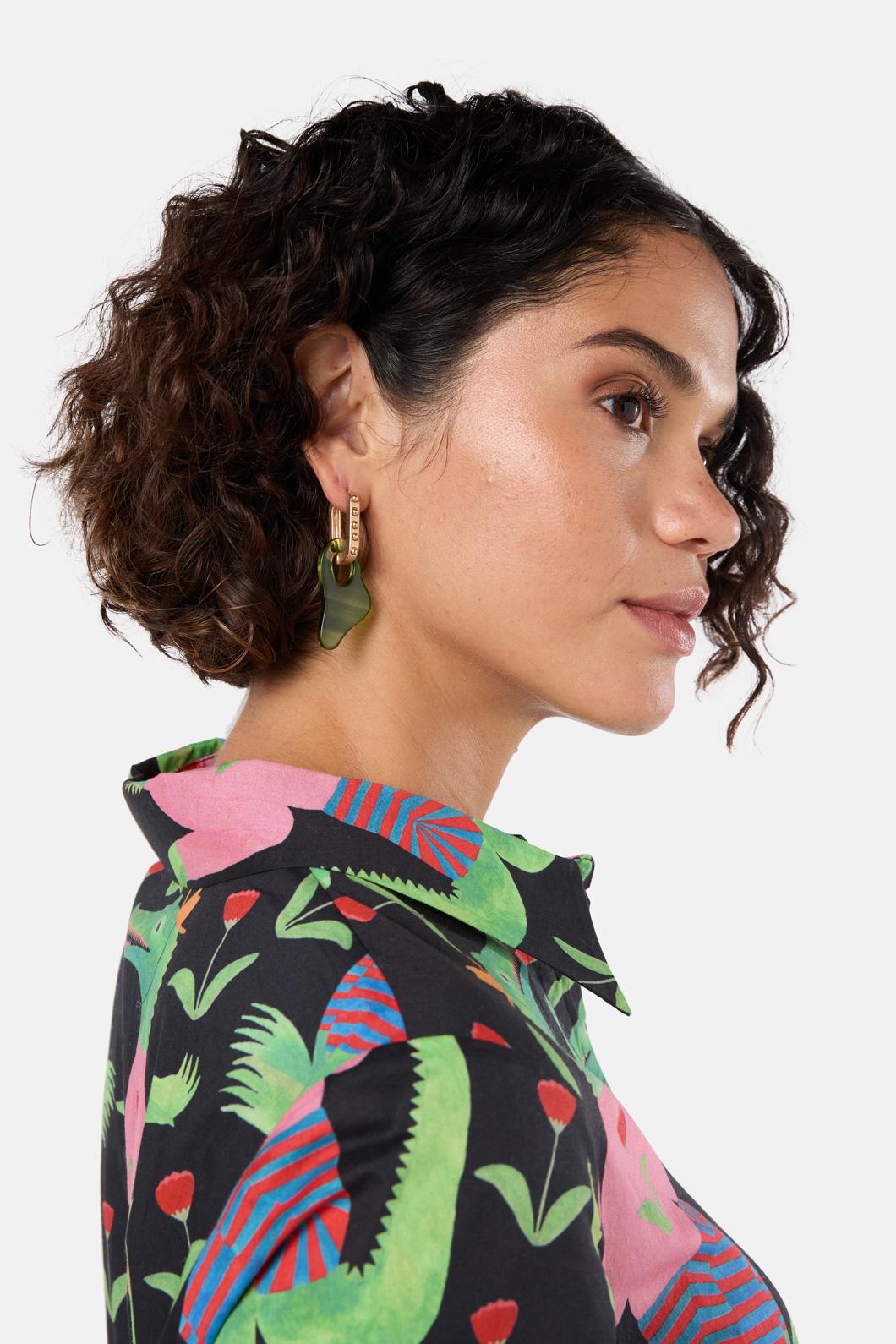 Gorman - Abstract Hoop Earring - multi