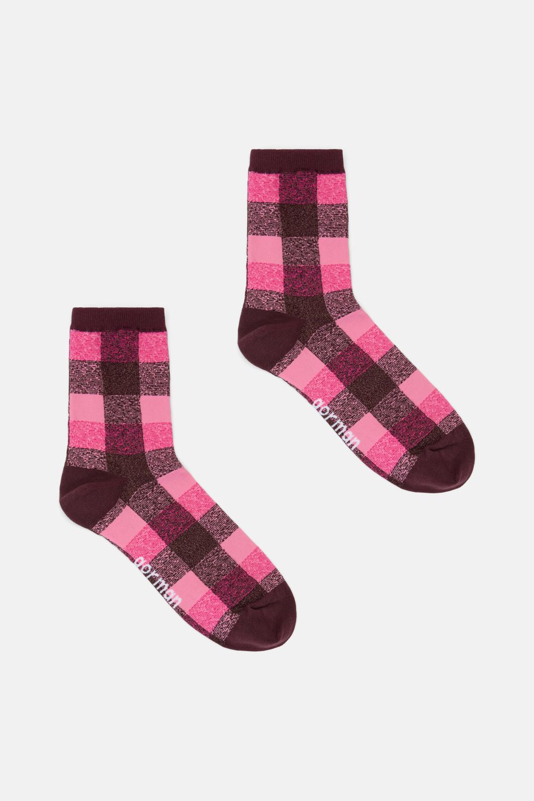 Gorman - Pink Check Sock - multi