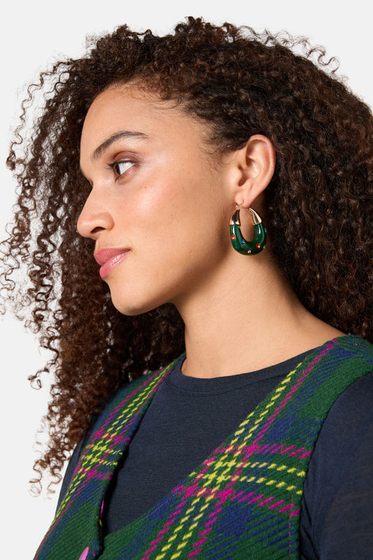 Gorman - Green Hoop Earring - multi
