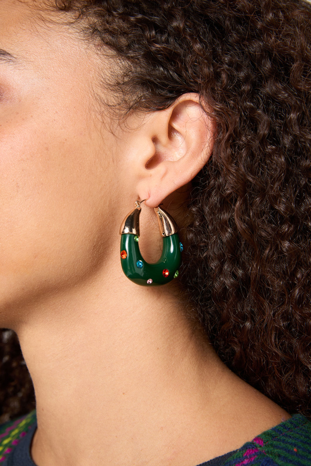 Gorman - Green Hoop Earring - multi