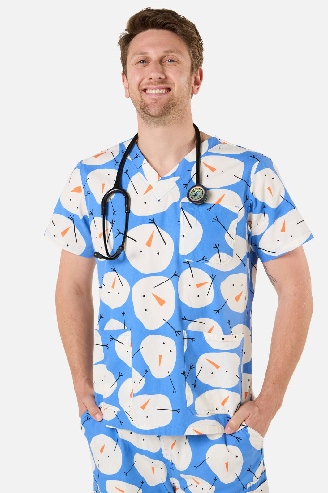 Gorman - SNOWMAN SCRUB SET - blue