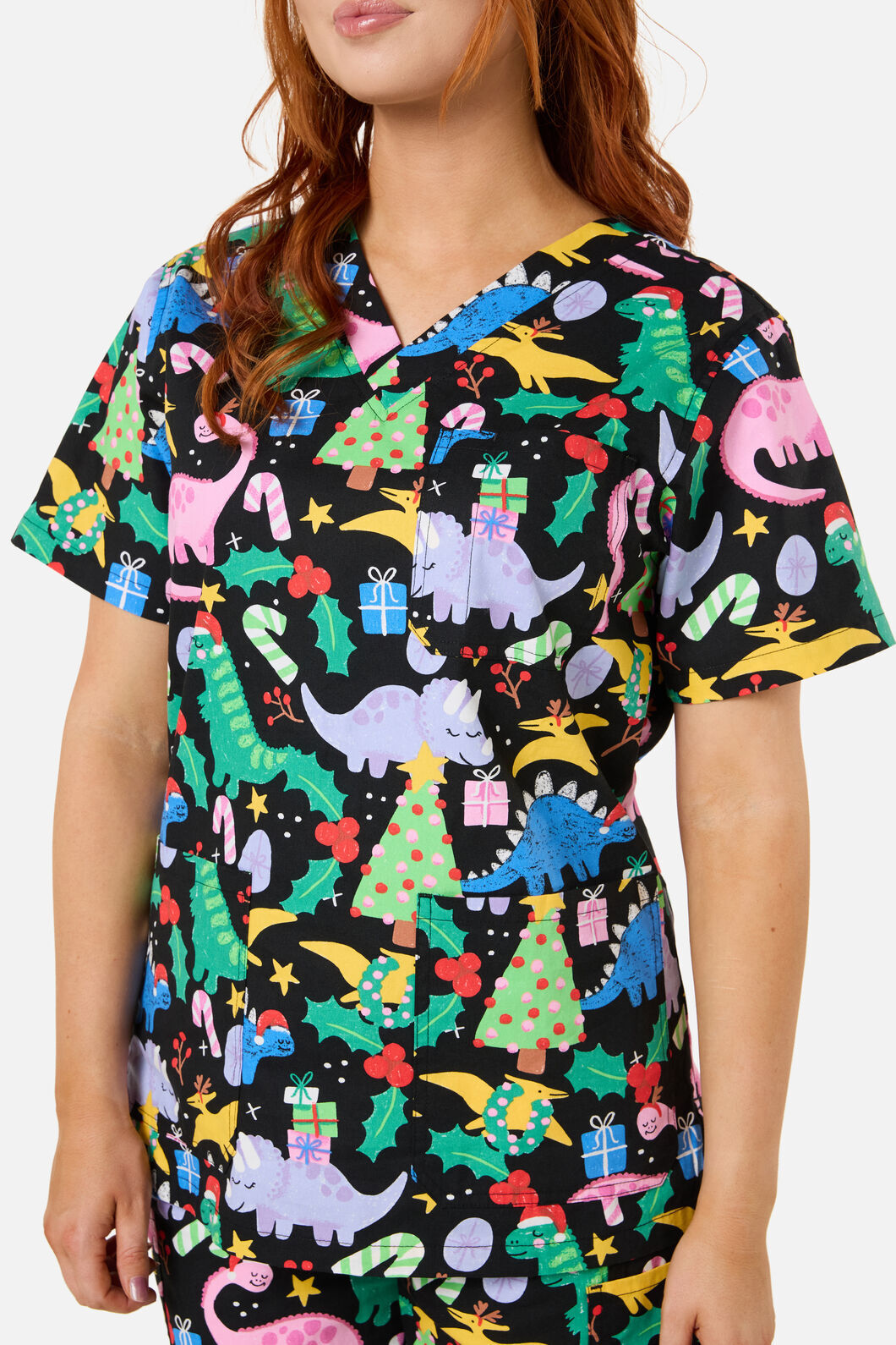Gorman - CHRISTMAS DINO'S SCRUB SET - black