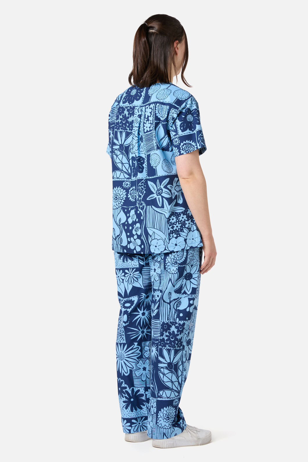 Gorman - Flower Collage Scrub Set - navy