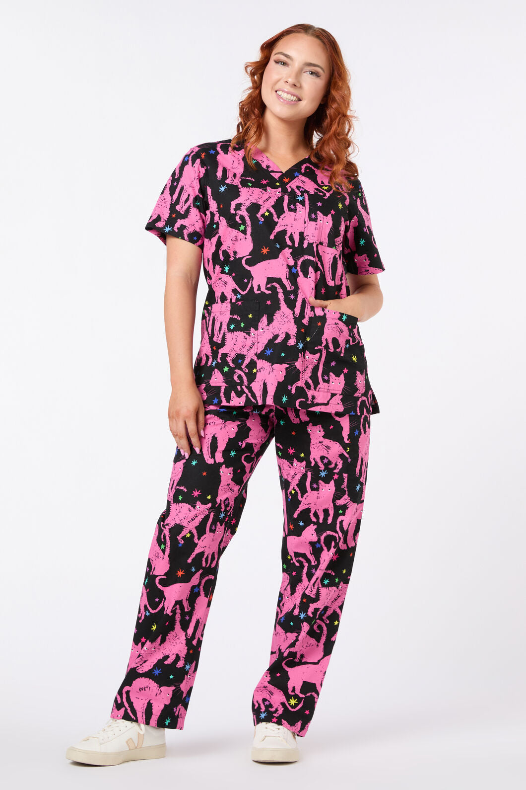 Gorman - Feline Friends Scrub set - pink