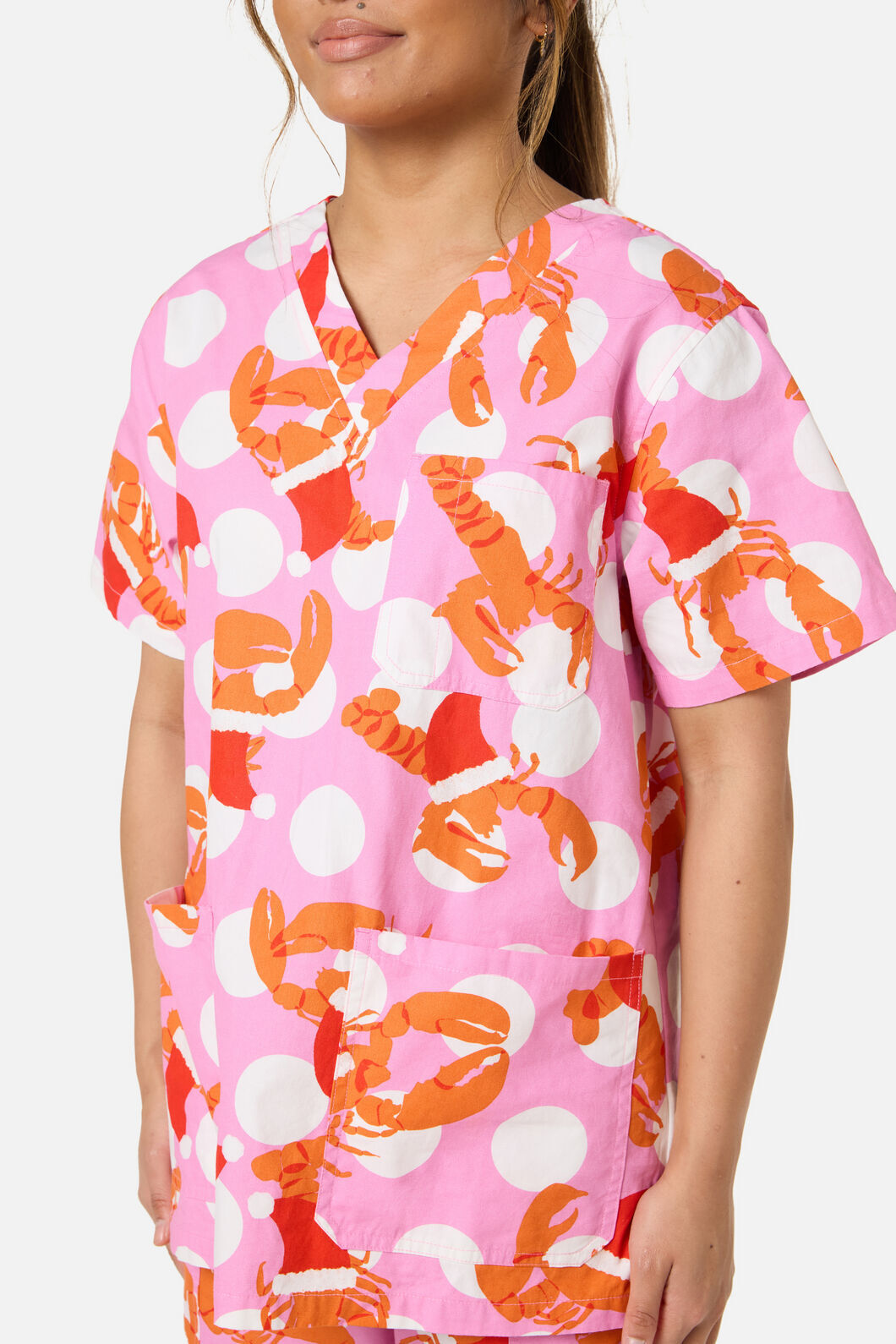 Gorman - CHRISTMAS LOBSTER SCRUB SET - pink