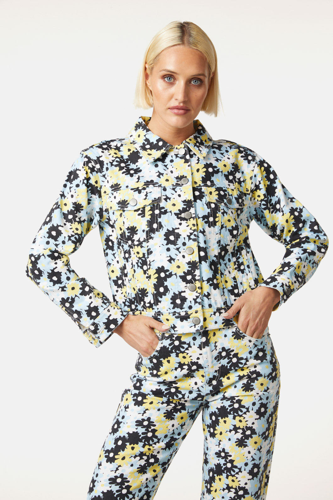 Floral Jeans Jacket Yellow Denim Jacket And Floral Summer Yellow