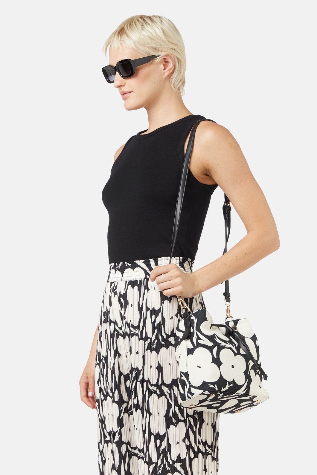Gorman - Flower Stripe Plisse Pant - print