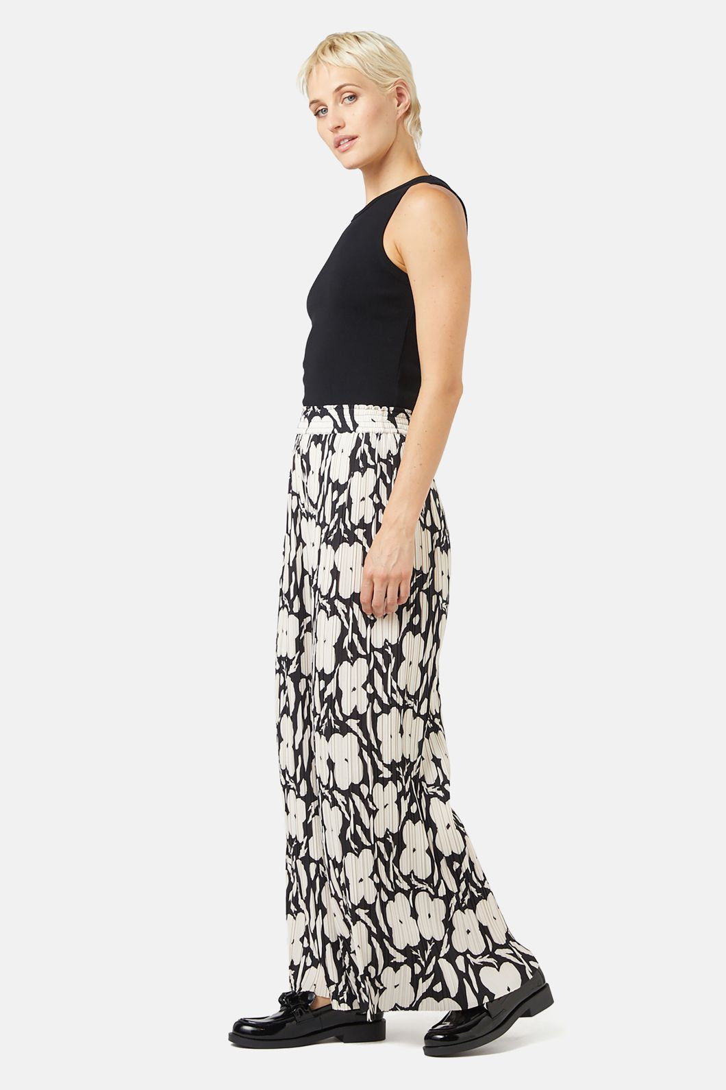 Gorman - Flower Stripe Plisse Pant - print