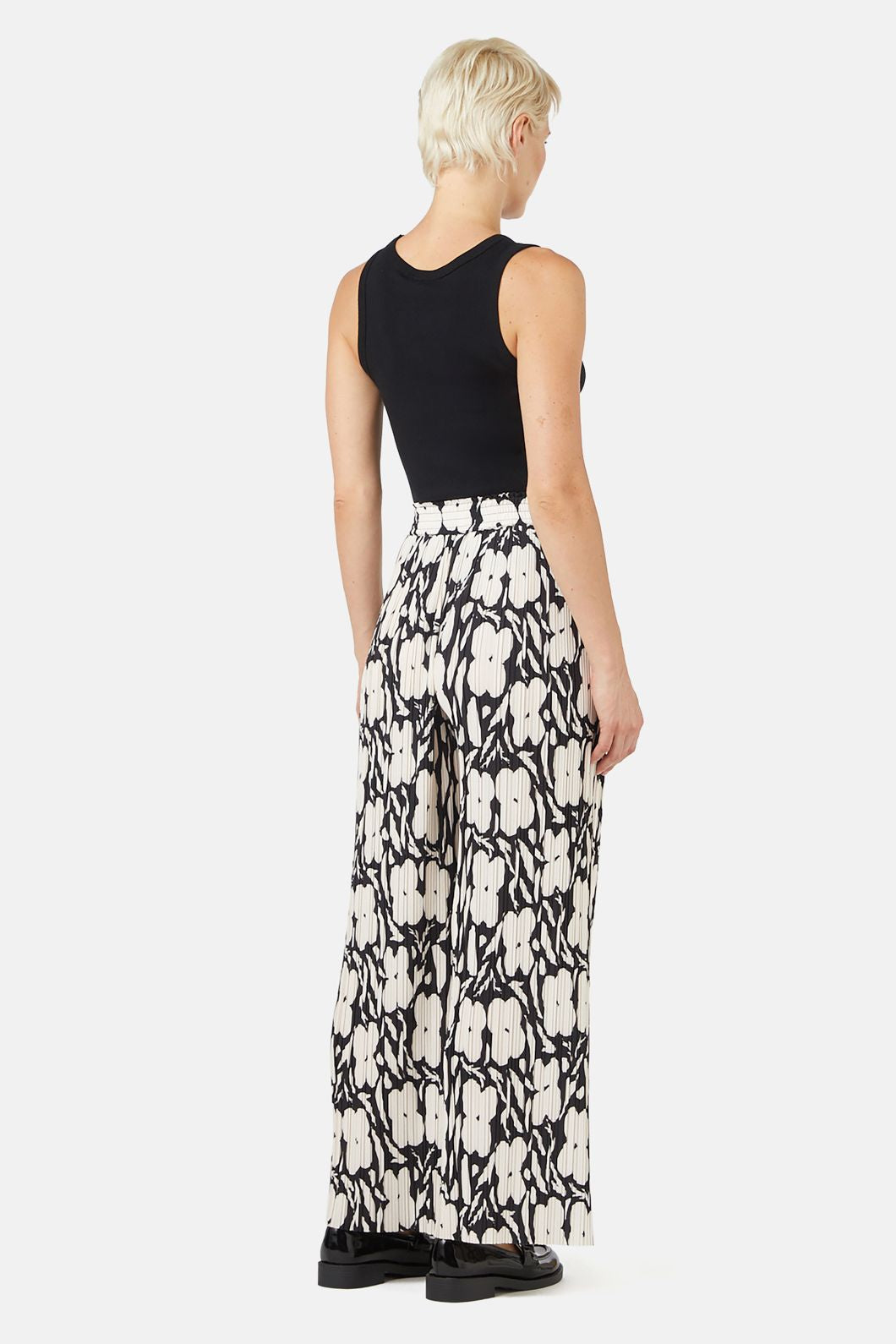 Gorman - Flower Stripe Plisse Pant - print